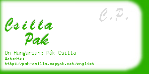 csilla pak business card